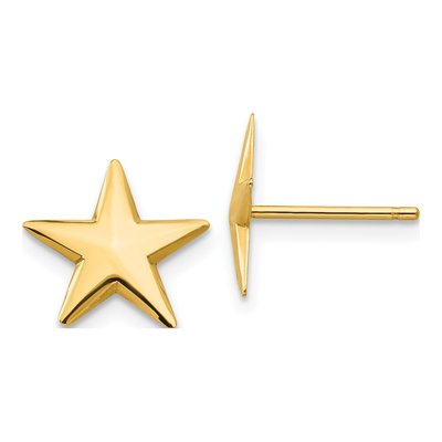 14K Yellow Gold Nautical Star Stud Earrings