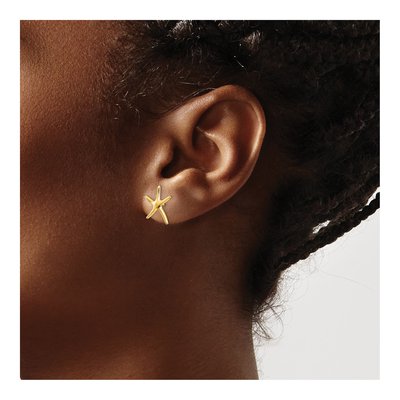 14K Yellow Gold Starfish Stud Earrings – view 4