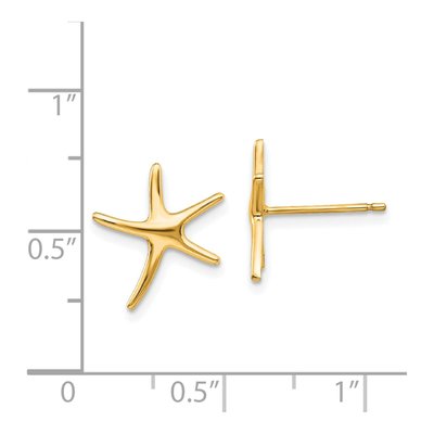 14K Yellow Gold Starfish Stud Earrings – view 5