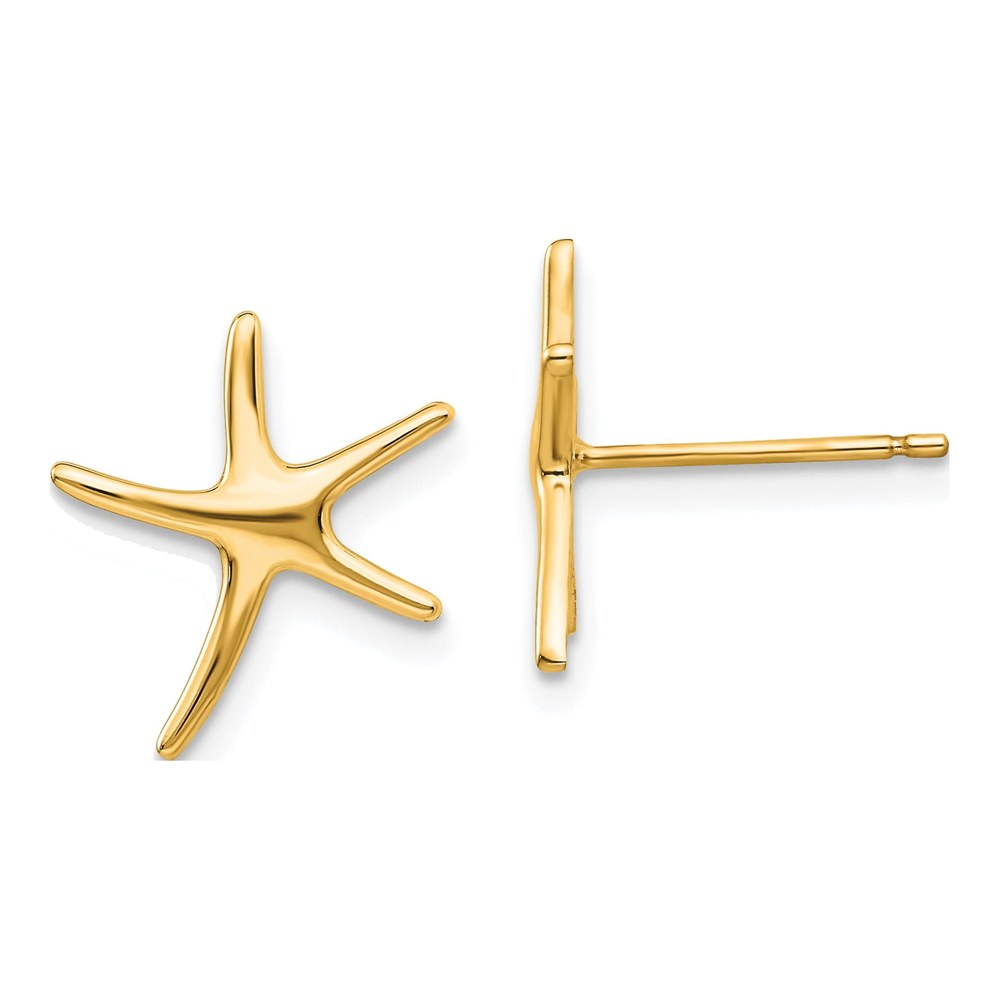 14K Yellow Gold Starfish Stud Earrings