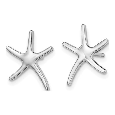 14K White Gold Mini Starfish Stud Earrings – view 2