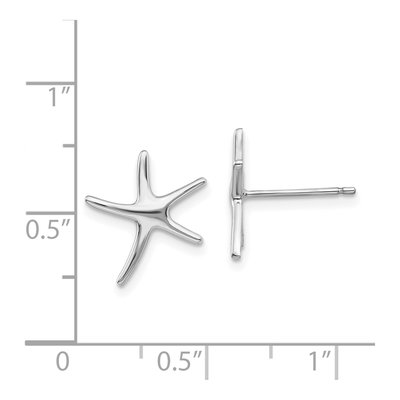 14K White Gold Mini Starfish Stud Earrings – view 4