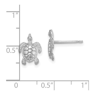 14K White Gold Sea Turtle Stud Earrings – view 5