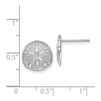 14K White Gold Sand Dollar Stud Earrings – view 5