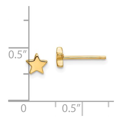 14K Yellow Gold Small Star Stud Earrings – view 5