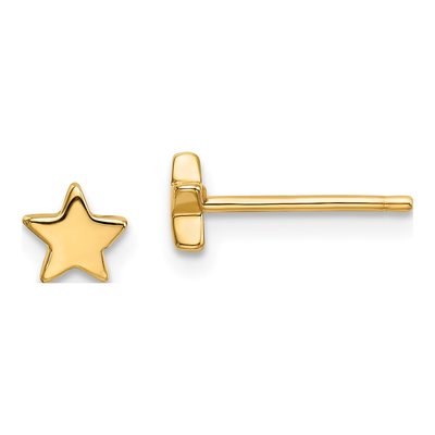14K Yellow Gold Small Star Stud Earrings
