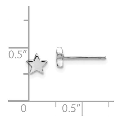 14K White Gold Small Star Stud Earrings – view 5