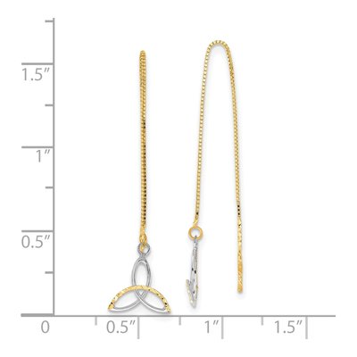 14K Yellow Gold Celtic Knot Threader Earrings – view 5