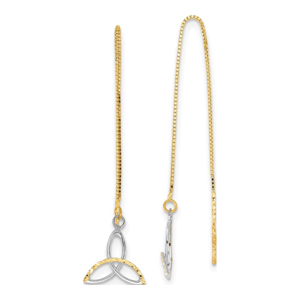 14K Yellow Gold Celtic Knot Threader Earrings
