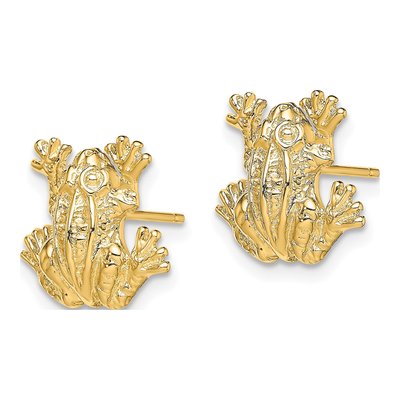 14K Yellow Gold Leap Frog Post Earrings – view 3