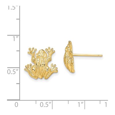 14K Yellow Gold Leap Frog Post Earrings – view 5