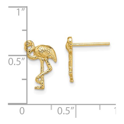 14K Yellow Gold Flamingo Stud Earrings – view 5