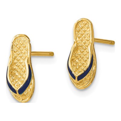 14K Yellow Gold Flip-Flop Stud Earrings – view 3