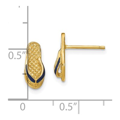 14K Yellow Gold Flip-Flop Stud Earrings – view 5