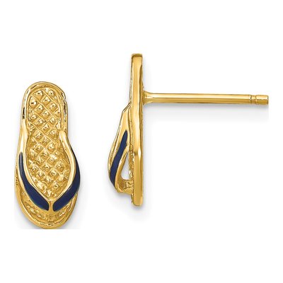 14K Yellow Gold Flip-Flop Stud Earrings