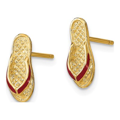14K Yellow Gold 3D Stud Earrings – view 3