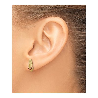 14K Yellow Gold 3D Stud Earrings – view 4