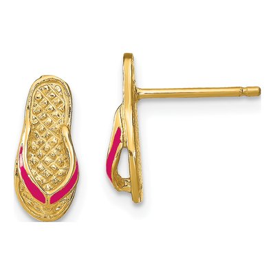 14K Yellow Gold 3D Stud Earrings
