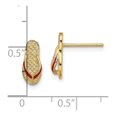 14K Yellow Gold Flip-Flop Stud Earrings – view 5