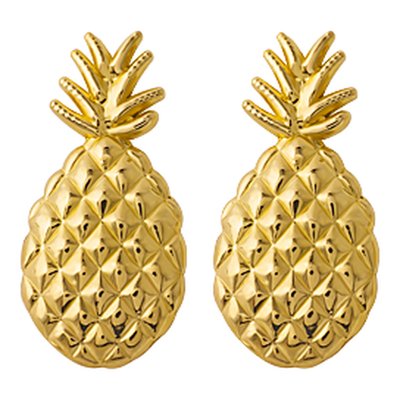 14K Yellow Gold Pineapple Button Stud Earrings – view 3
