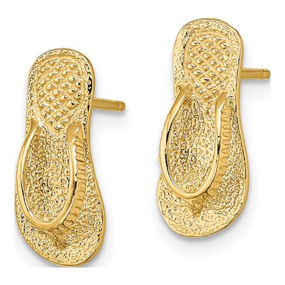 14K Yellow Gold Flip-Flop Stud Earrings – view 3