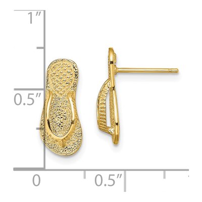 14K Yellow Gold Flip-Flop Stud Earrings – view 5