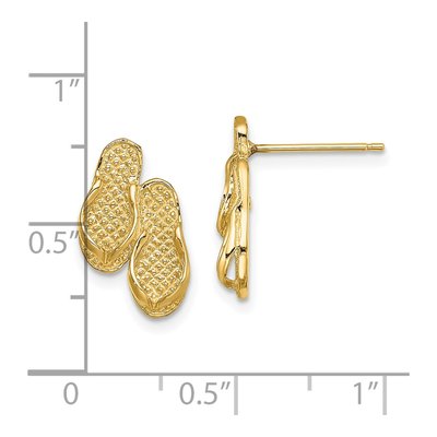 14K Yellow Gold Flip-Flop Stud Earrings – view 5