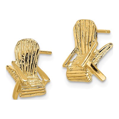 14K Yellow Gold Beach Chair Stud Earrings – view 3