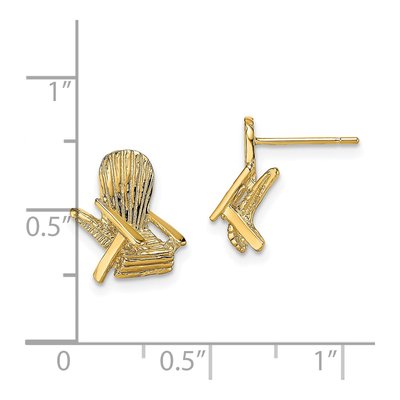 14K Yellow Gold Beach Chair Stud Earrings – view 5