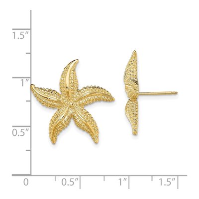 14K Yellow Gold Starfish Stud Earrings – view 5
