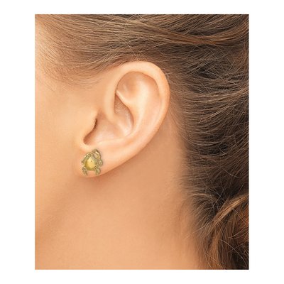 14K Yellow Gold Crab Stud Earrings – view 4