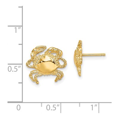 14K Yellow Gold Crab Stud Earrings – view 5