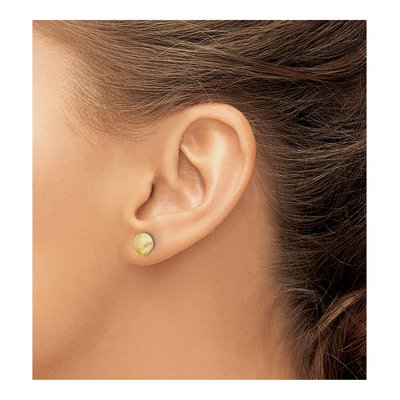 14K Yellow Gold Scallop Shell Stud Earrings – view 4