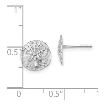 14K White Gold Sand Dollar Stud Earrings – view 4