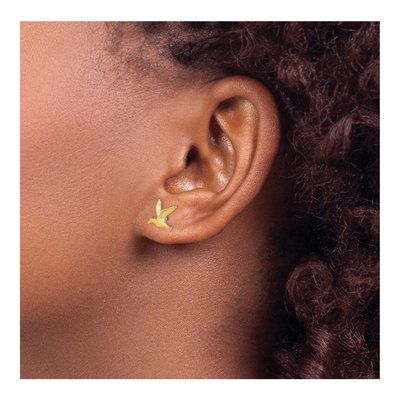 14K Yellow Gold Seagull Stud Earrings – view 4
