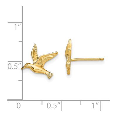 14K Yellow Gold Seagull Stud Earrings – view 5