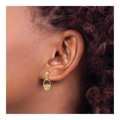 14K Yellow Gold Nantucket Basket Dangle Earrings – view 3
