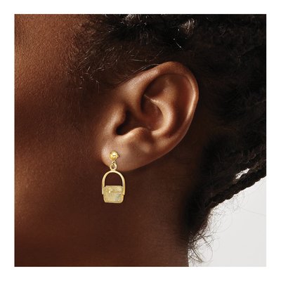14K Yellow Gold Nantucket Basket Dangle Earrings – view 4