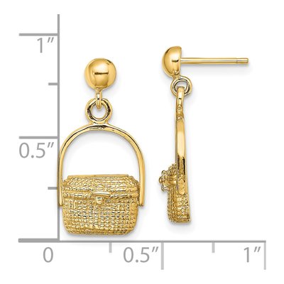 14K Yellow Gold Nantucket Basket Dangle Earrings – view 5