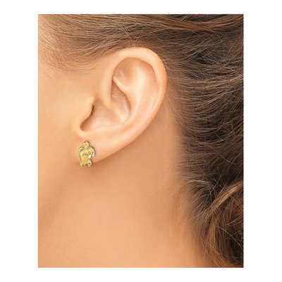 14K Yellow Gold Turtle Stud Earrings – view 4