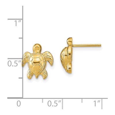 14K Yellow Gold Turtle Stud Earrings – view 5