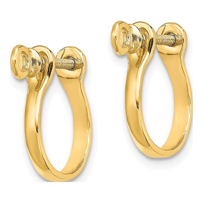 14K Yellow Gold Shackle Link Dangle Earrings – view 3