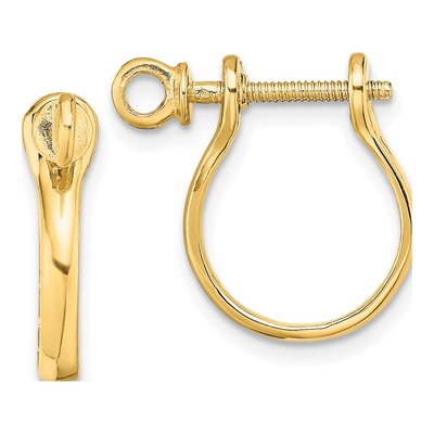 14K Yellow Gold Shackle Link Dangle Earrings