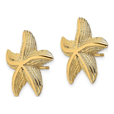 14K Yellow Gold Starfish Stud Earrings – view 2