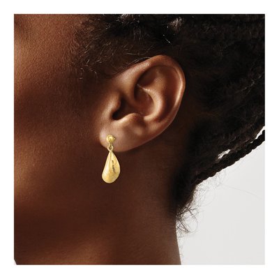 14K Yellow Gold Mussel Shell Dangle Earrings – view 4
