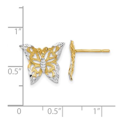 14K Yellow Gold Cut-Out Butterfly Stud Earrings – view 5