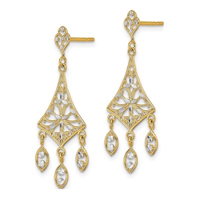 14K Yellow Gold Filigree Chandelier Earrings – view 3