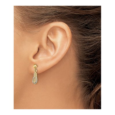 14K Yellow Gold Flip-Flop Dangle Earrings – view 4