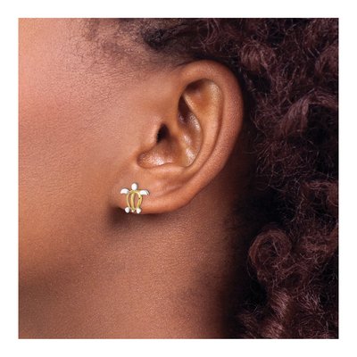 14K Yellow Gold Sea Turtle Stud Earrings – view 4