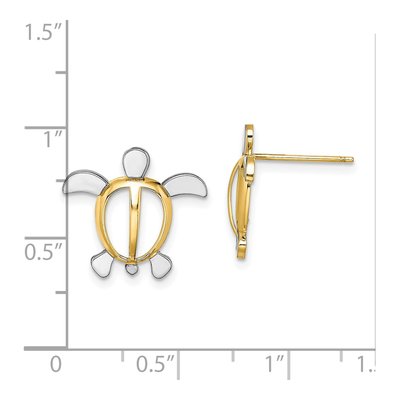 14K Yellow Gold Sea Turtle Stud Earrings – view 5